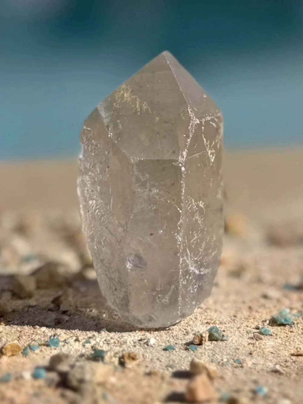Bahia Angel Aura Grey Garden Phantom Quartz Crystal Point Tower